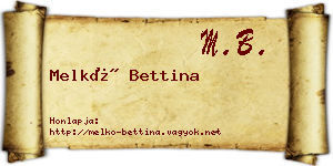Melkó Bettina névjegykártya