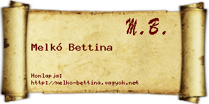 Melkó Bettina névjegykártya
