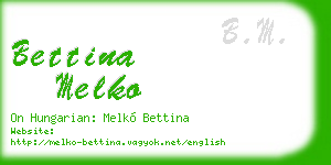 bettina melko business card