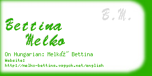 bettina melko business card